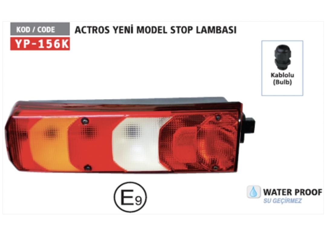 STOP LAMBASI 6-FONKSİYONLU (YAN SOKETLİ 7-FİŞ) (PLAKALI) SOL MERCEDES ACTROS/AROCS