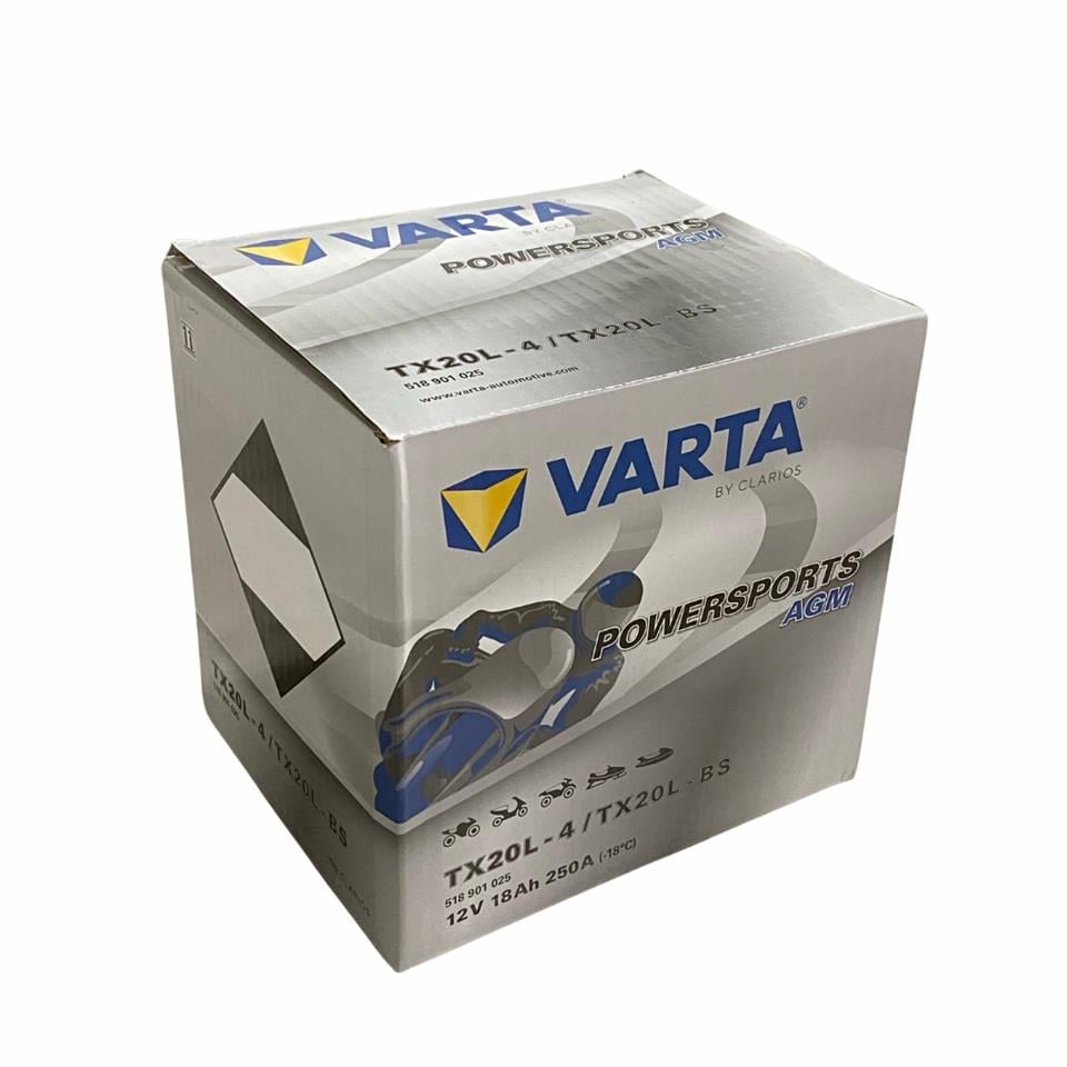 VARTA 12V 18 AH MOTOSİKLET AKÜSÜ AGM 250 A (EN) (177*88*156) (TX20L-4) (TX20L-BS) (YTX20L-BS)