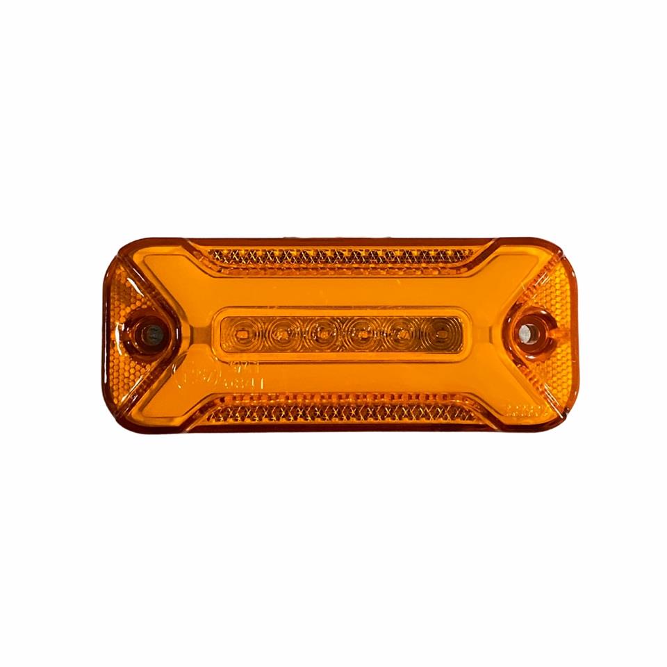 24V YAN SİNYAL LAMBASI DORSE SİDE MARKER SARI-SARI (2 FONKSİYONLU) (NEON LEDLİ) (113*46 MM)