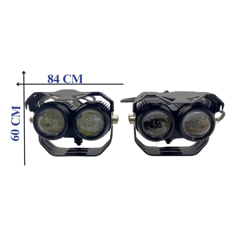 9V-36V LED LAMBA YUVARLAK MERCEKLİ (2 FONKSİYONLU SARI-BEYAZ) TRANSFORMERS MOTOSİKLET