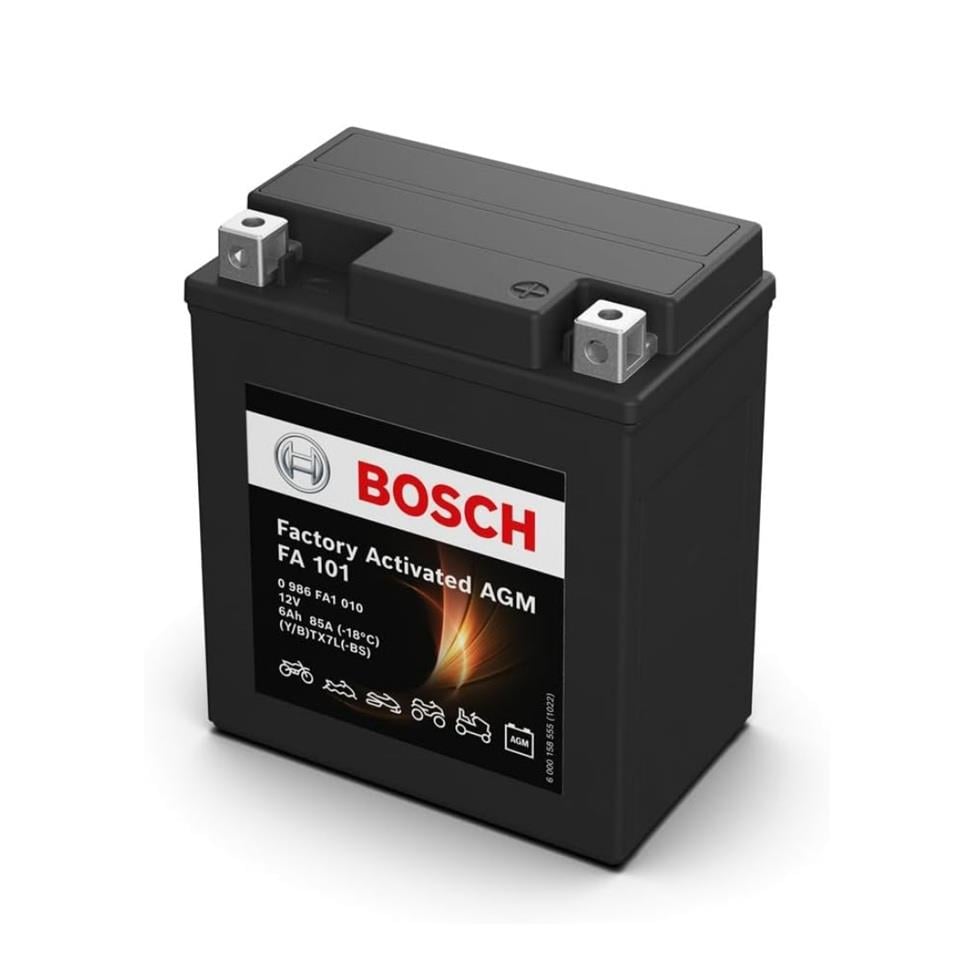 BOSCH 12V 6 AH MOTOSİKLET AKÜSÜ AGM 85 A (EN) (113*70*130) (BTX7L-BS) (YTX7L-BS) (FA101)