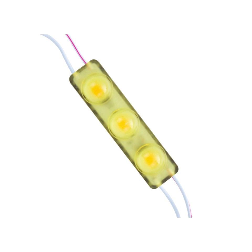 12V PARMAK LAMBA ÇAKARLI 3-LEDLİ SARI (68*17 MM)