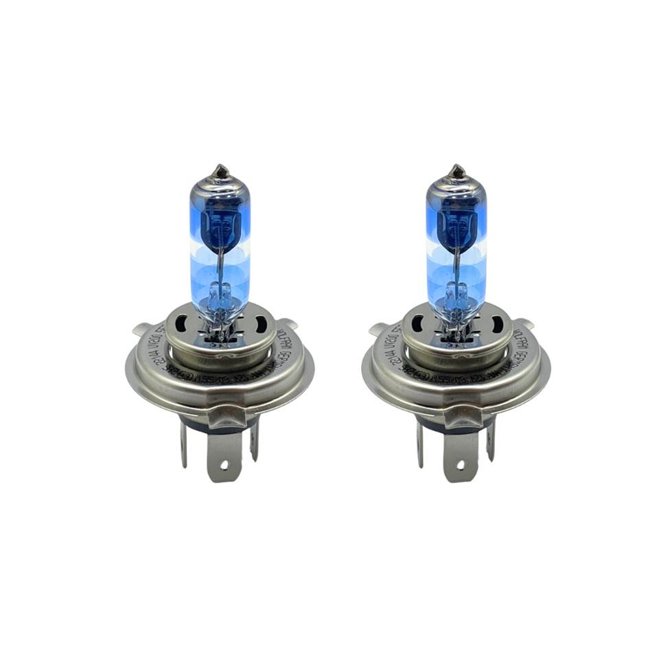 WOLFRAM 12V H4 AMPUL 60/55W +%200 PARLAK IŞIK +150 METRE FAZLA GÖRÜŞ +%20 BEYAZ IŞIK (2 AD)