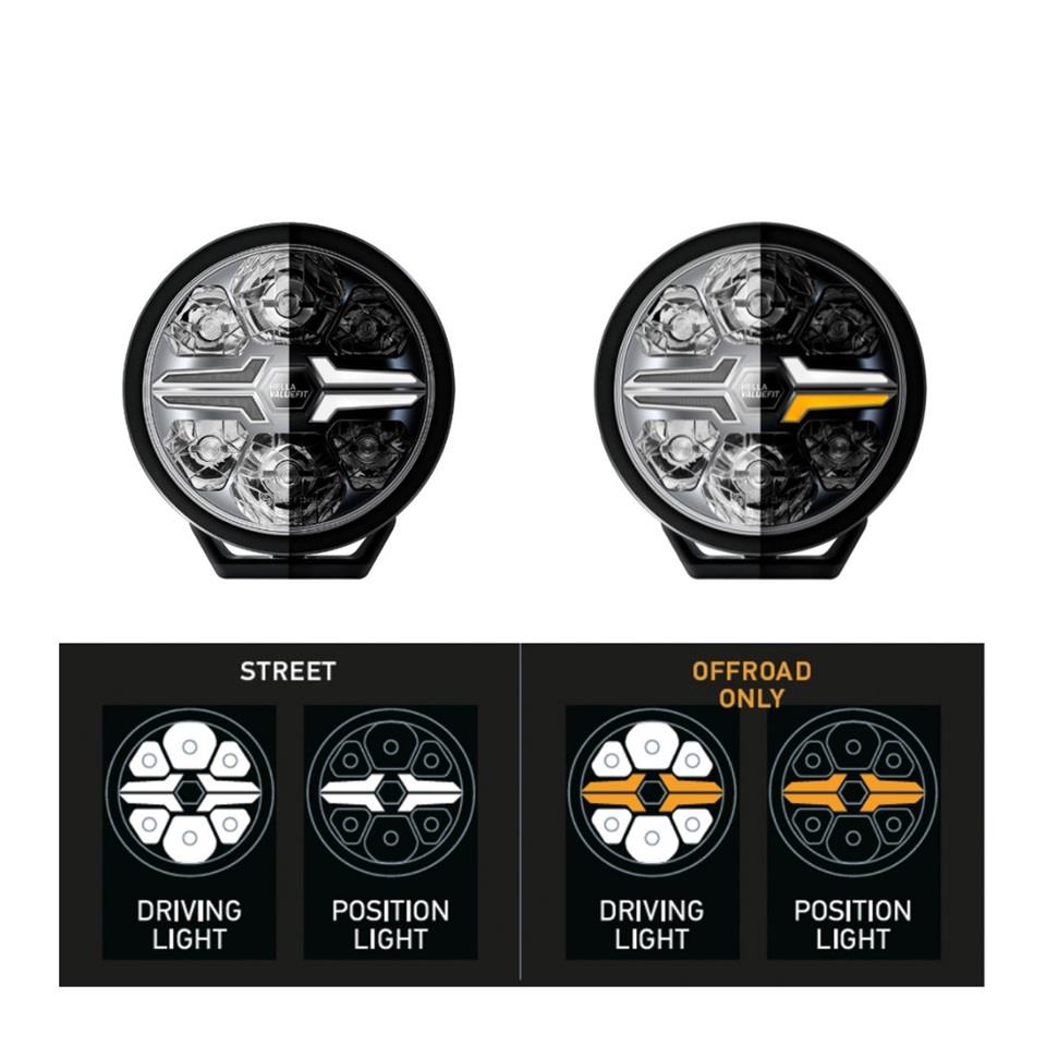 HELLA 12V-24V LED LAMBA OFF-ROAD YUVARLAK 3000 SARI-BEYAZ (198.5 MM)