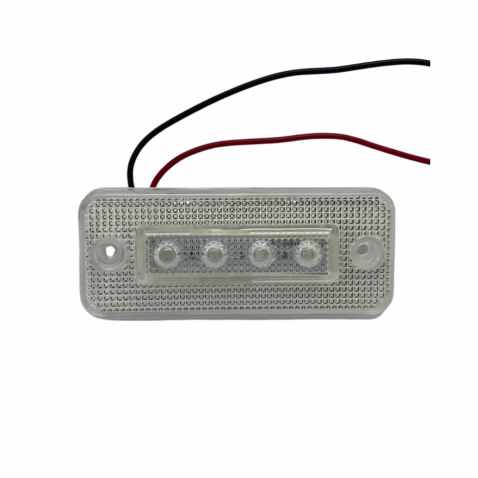24V YAN SİNYAL LAMBASI SİDE MARKER (4 LEDLİ) (ŞEFFAF-MAVİ) (100*41 MM)