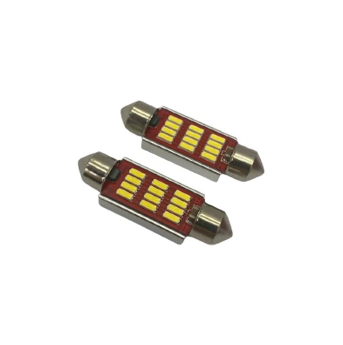 12V-24V SOFİT AMPUL 12 LEDLİ BEYAZ CANBUS (39 MM) (2 AD)