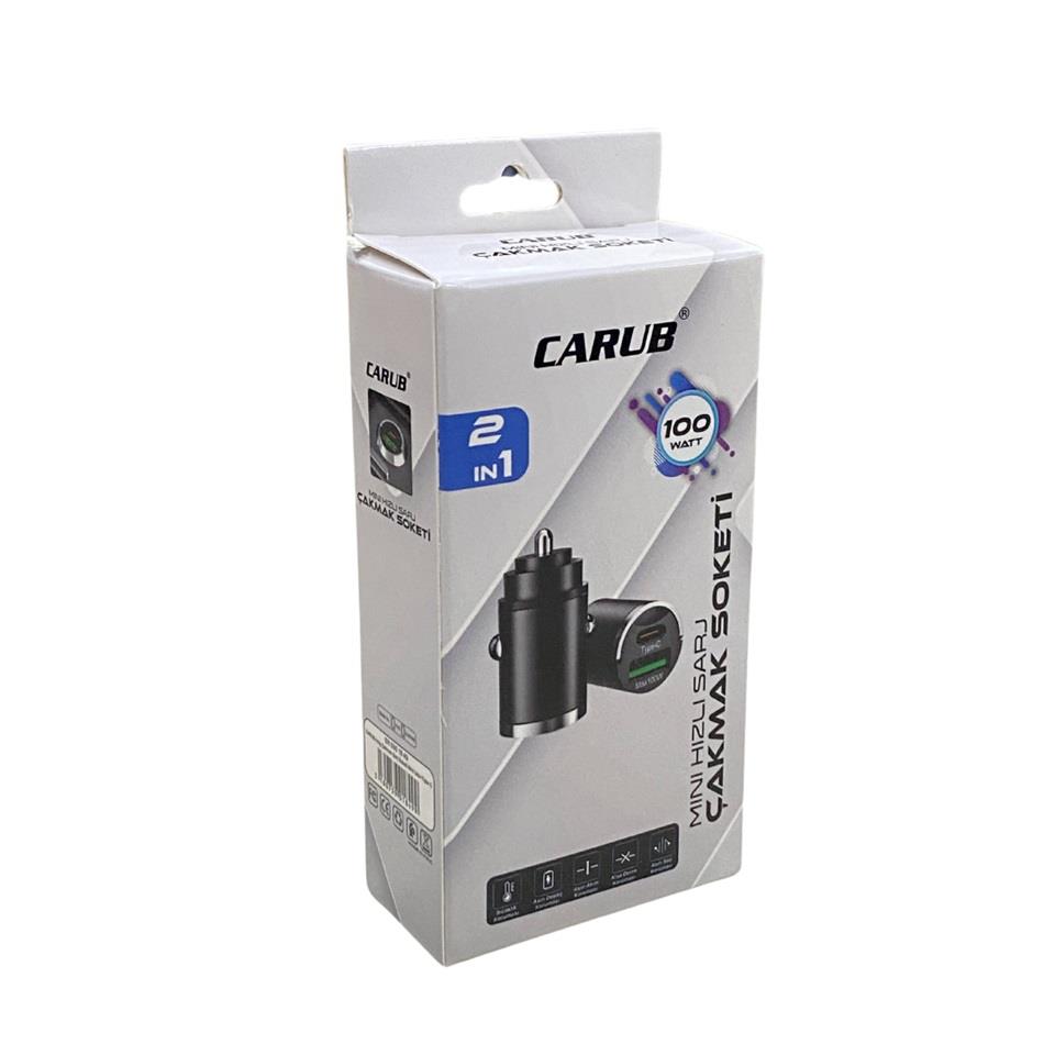 12V-24V TELEFON ŞARJ CİHAZI 2.5 A/6.0 A (ÇAKMAK GİRİŞLİ) (USB+TYPE-C) 