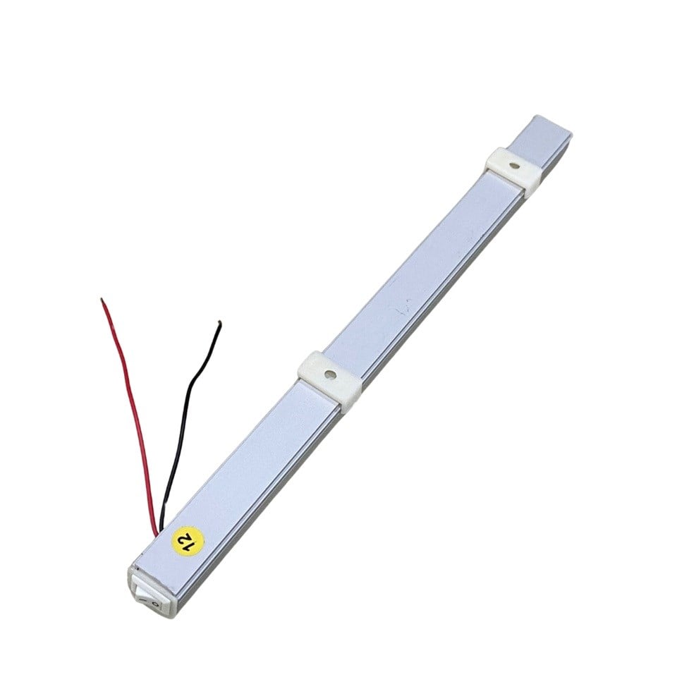 12V FLORESAN TAVAN LAMBASI LEDLİ ANAHTARLI SARI (BUZLU CAM) (30 CM)