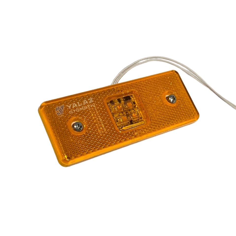 SANEL 10V-30V YAN SİNYAL LAMBASI SİDE MARKER SARI (TEK LEDLİ) (110*42 MM) (KABLOLU)