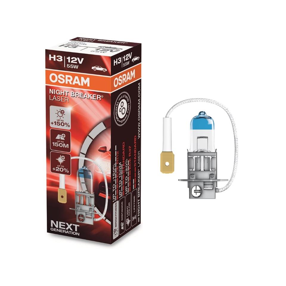 OSRAM 12V H3 AMPUL 55W +%150 FAZLA IŞIK NIGHT BREAKER LASER