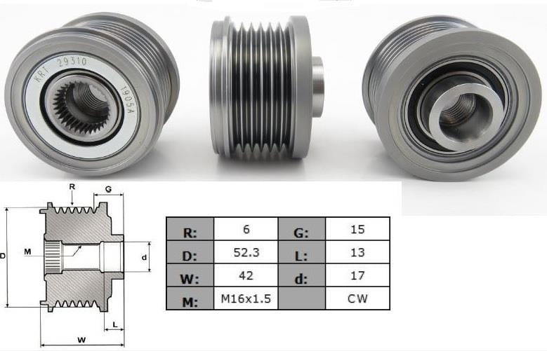 ALTERNATÖR KASNAK RULMANLI 6-KANAL MERCEDES C/E/GLC/GLK/SLC/SLK SERİSİ - INFINITI