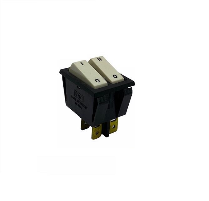 TUŞLU ANAHTAR İKİLİ KARE TİP IŞIKSIZ (3 FİŞ) (ON-OFF) (10A 250V AC)