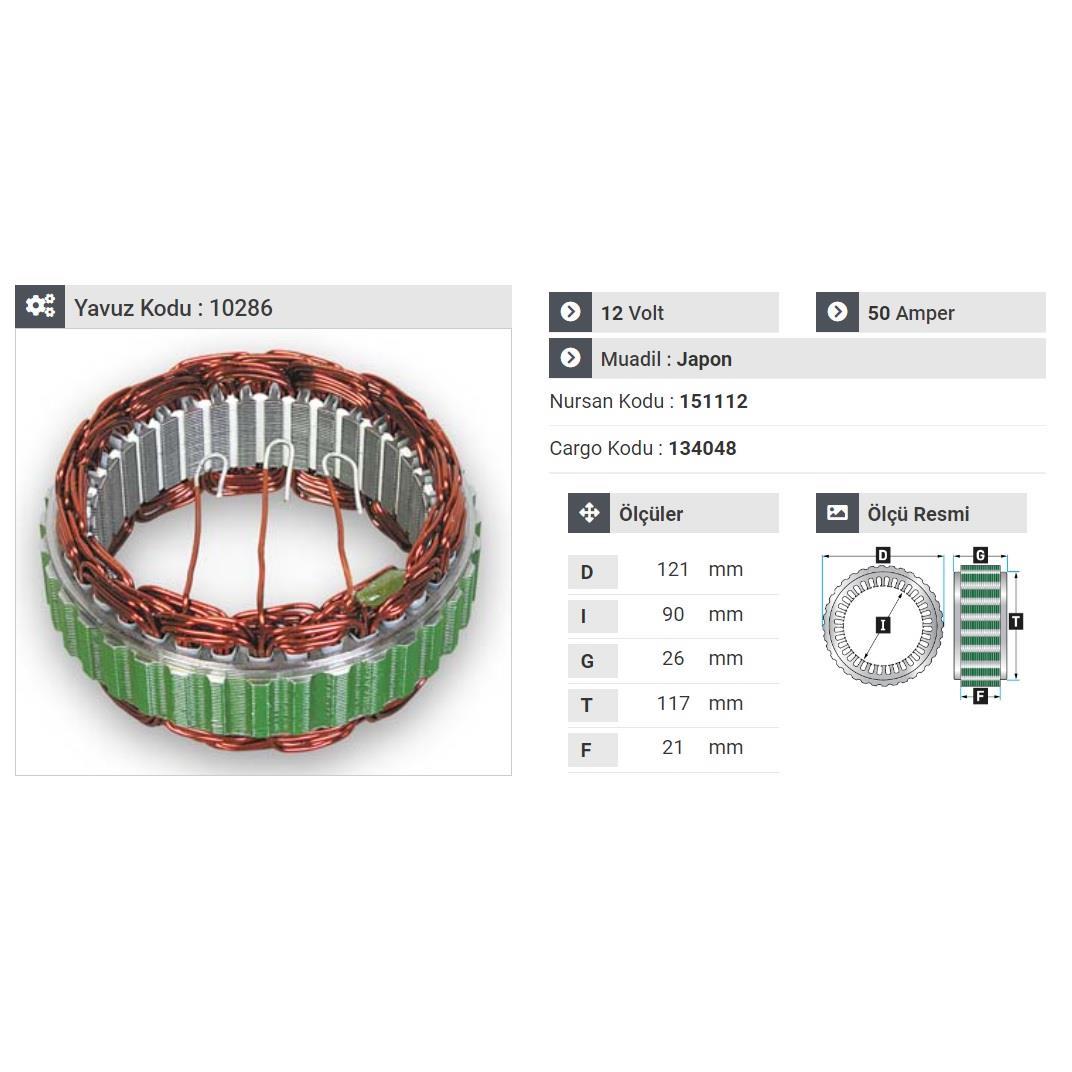 12V ALTERNATÖR STATÖR MITSUBISHI L200/L300 EM