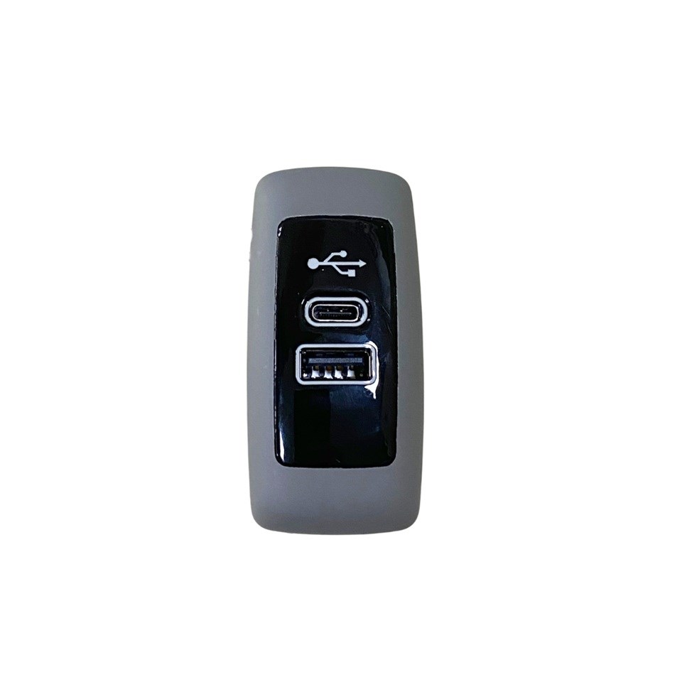SANEL 12V-24V TELEFON ŞARJ CİHAZI (USB+TYPE-C) (2.1A X 2) (MAVİ LED IŞIK)