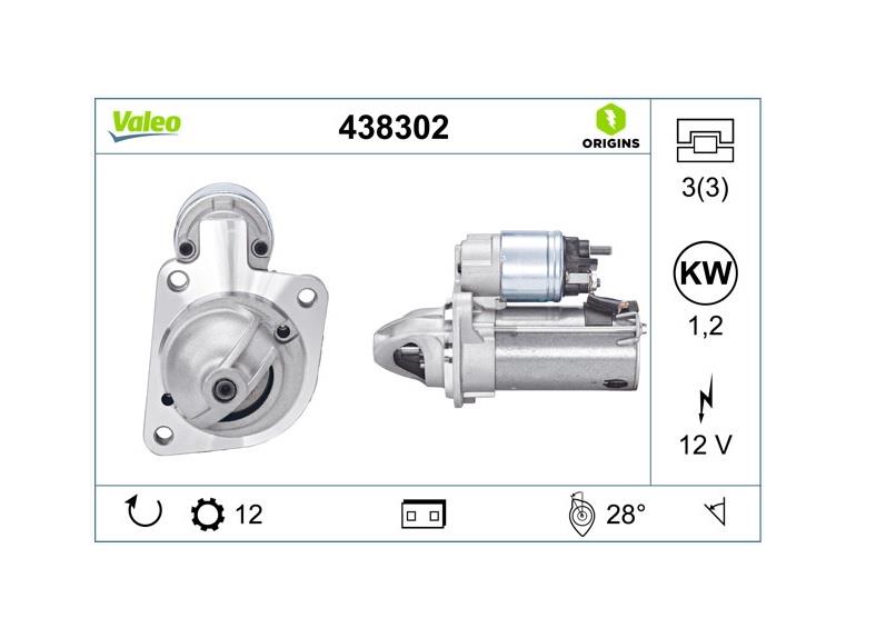 VALEO 12V MARŞ MOTORU 12 DİŞ 1.2 KW FORD FORD FOCUS/KUGA/C-MAX-VOLVO S60/S80/V40/V70 (START-STOP)