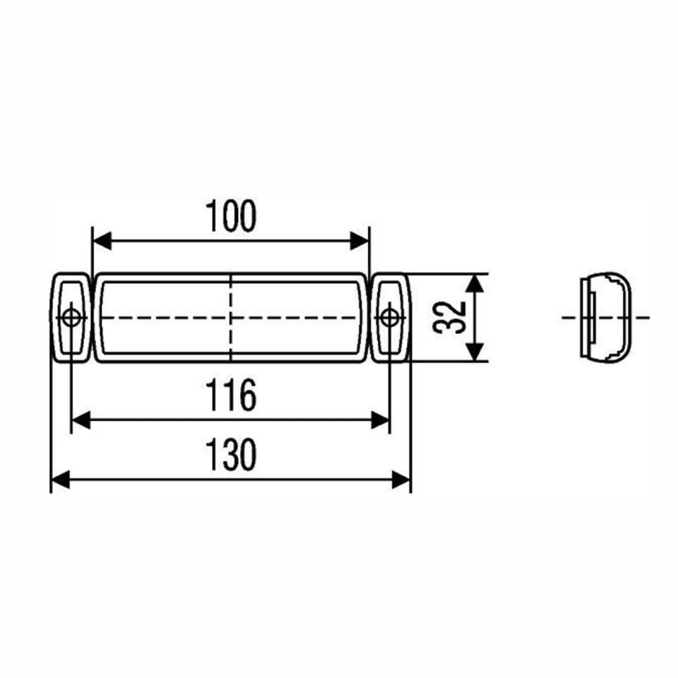 HELLA 12V-24V YAN İKAZ LAMBASI (SİDE MARKER) LEDLİ SARI KRONE TİP DORSE (130*32 MM)
