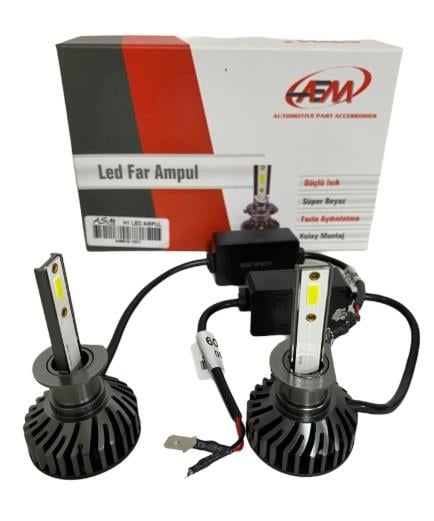 12V H1 DOB LED XENON FAR AMPUL SETİ 6000K 8000 LÜMEN CANBUS