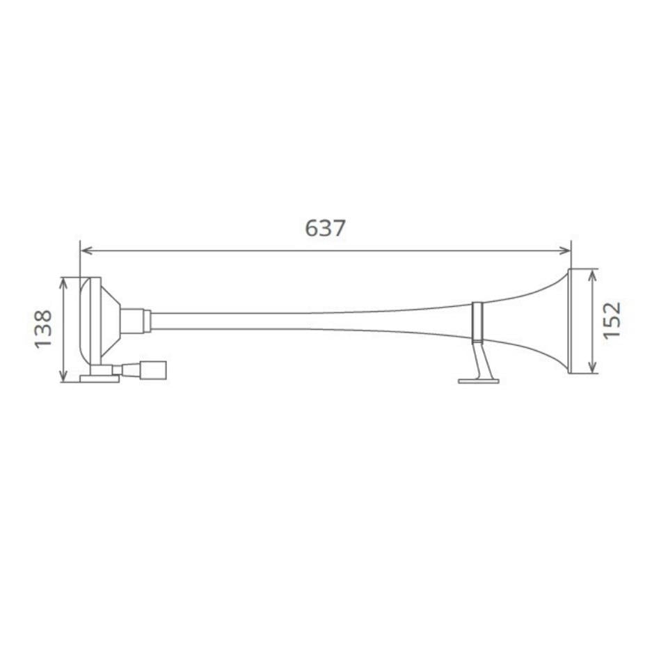 SEGER 12V HAVALI KORNA TEKLİ KROM 637 MM (MARİN)