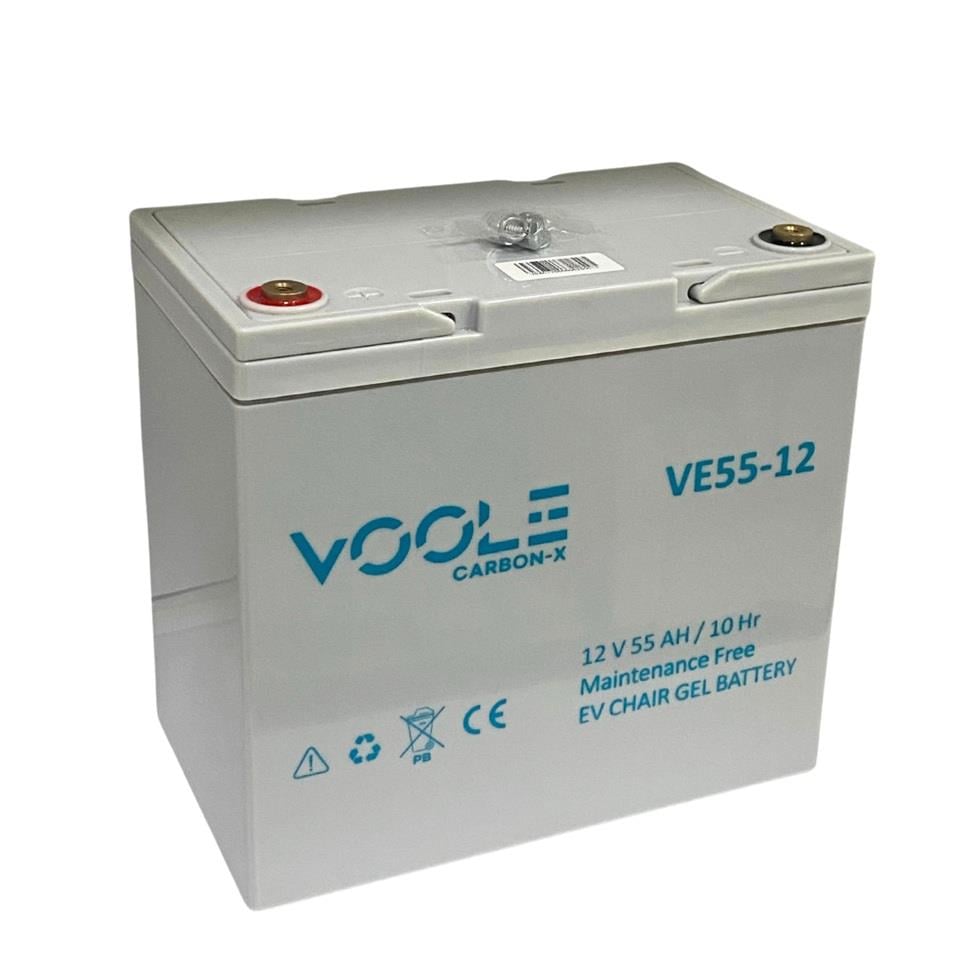 VOOLE 12V 55 AH ENGELLİ ARAÇ AKÜSÜ JEL CARBON-X EV CHAIR GEL BATTERY (230*139*215) (15,3 KG) YÜKSEK