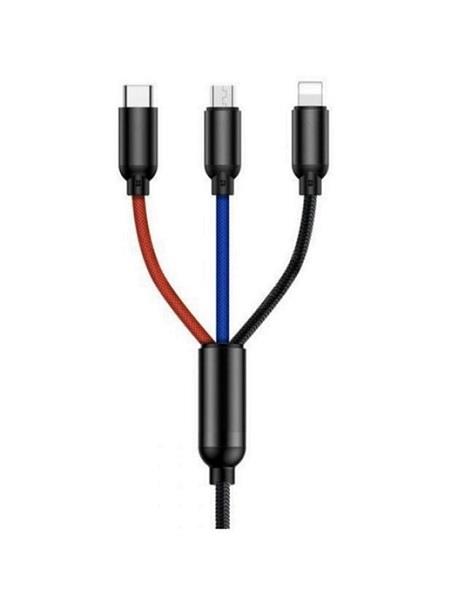 TELEFON ŞARJ KABLOSU IPHONE-MIKRO-TYPE-C (ÇOKLU UÇ) 5V 3A 120CM