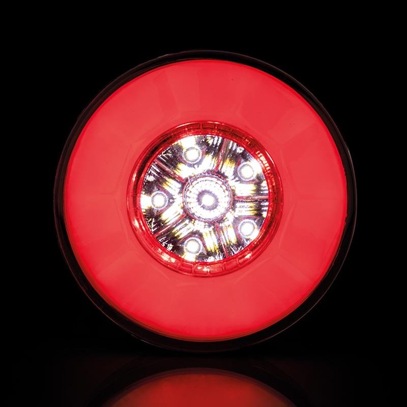 12V-24V STOP LAMBASI YUVARLAK (LEDLİ) (3 FONKSİYONLU) (KIRMIZI-BEYAZ) (110*36 MM) 