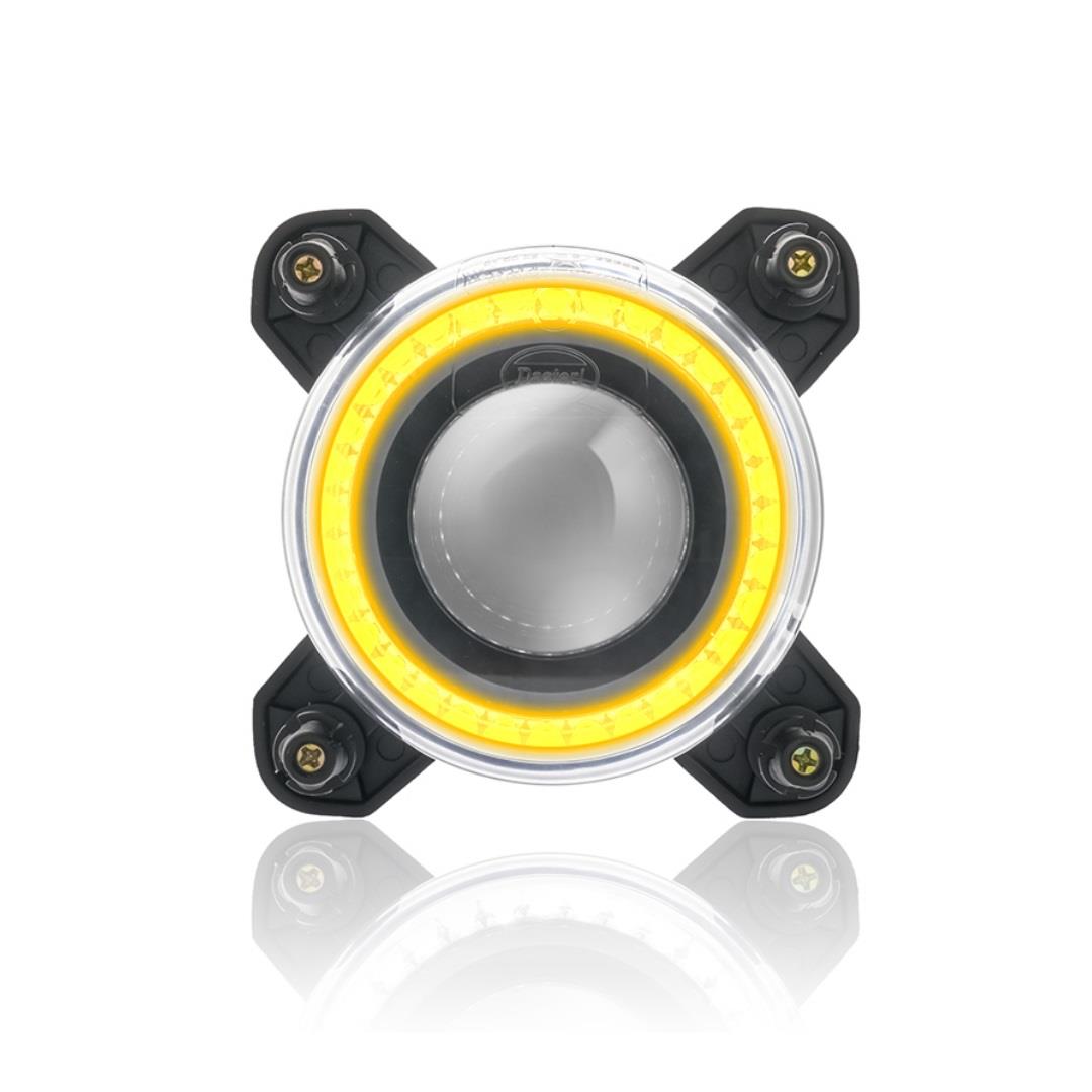 SANEL 12V-24V LED FAR MERCEKLİ (KISA HÜZME) (GÜNDÜZ SÜRÜŞ LEDLİ) (YUVARLAK 90*110 MM) 