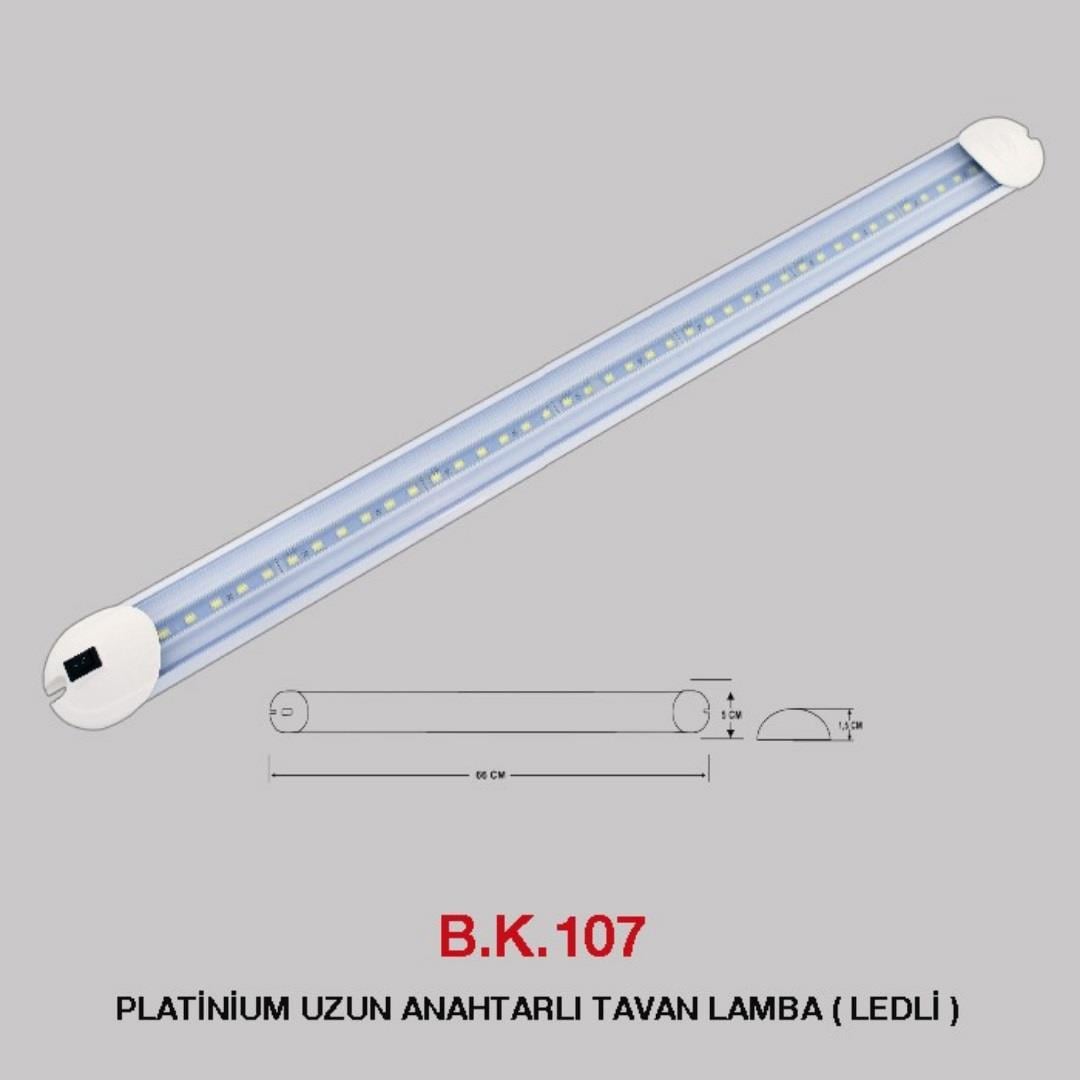 24V FLORESAN TAVAN LAMBASI LEDLİ BEYAZ ANAHTARLI (660 MM)
