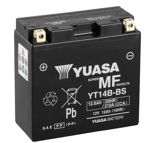 YUASA 12V 12 AH MOTOSİKLET AKÜSÜ 210 A (EN) ( 152*70*145) (YT14B-BS)