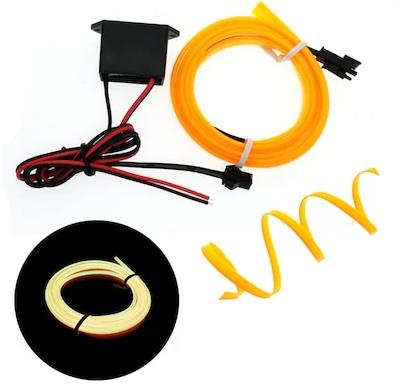 12V NEON IŞIKLI KABLO SARI TEK RÖLELİ (KABLOLU) (2 MT)