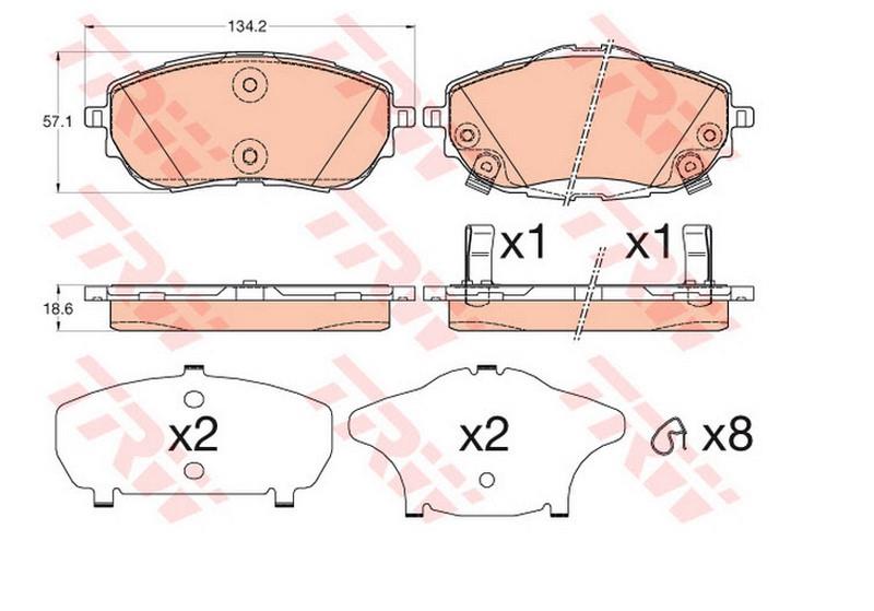 TRW ÖN FREN BALATASI TOYOTA AURIS/COROLLA 2012 >