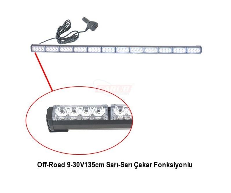 9V-30V LED BAR OFF-ROAD SARI ÇAKARLI (ÇAKAR TEPE LAMBA) FONKSİYONLU (135 CM)