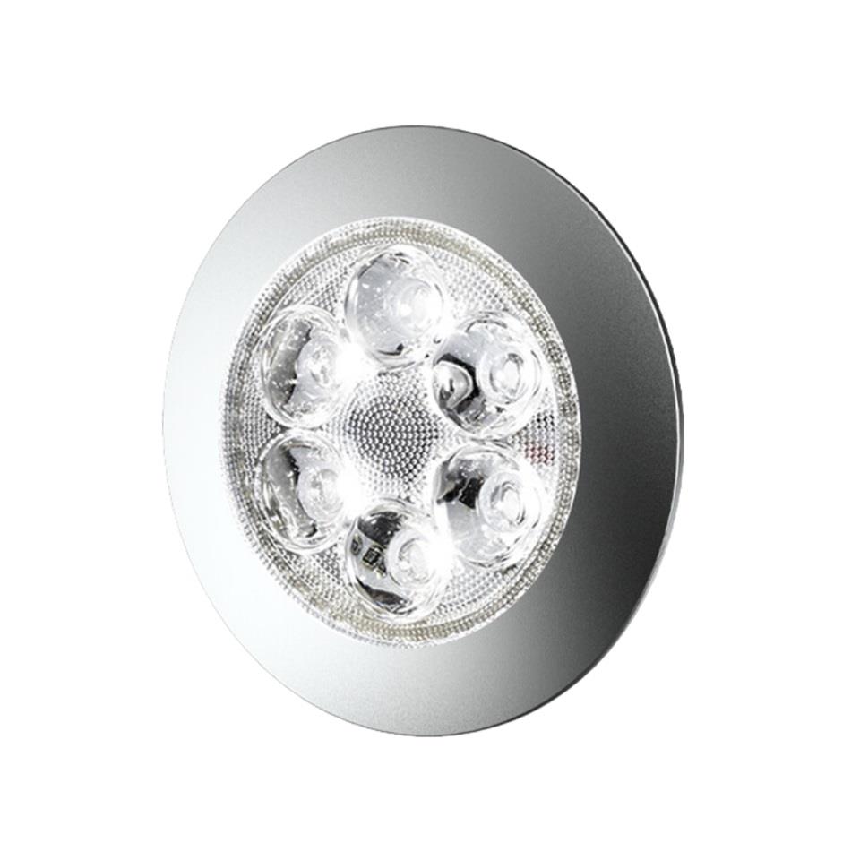 SANEL 12V-24V SPOT TAVAN LAMBA 6 LEDLİ 6500K BEYAZ (SU GEÇİRMEZ) (90 MM) (BUTONLU)
