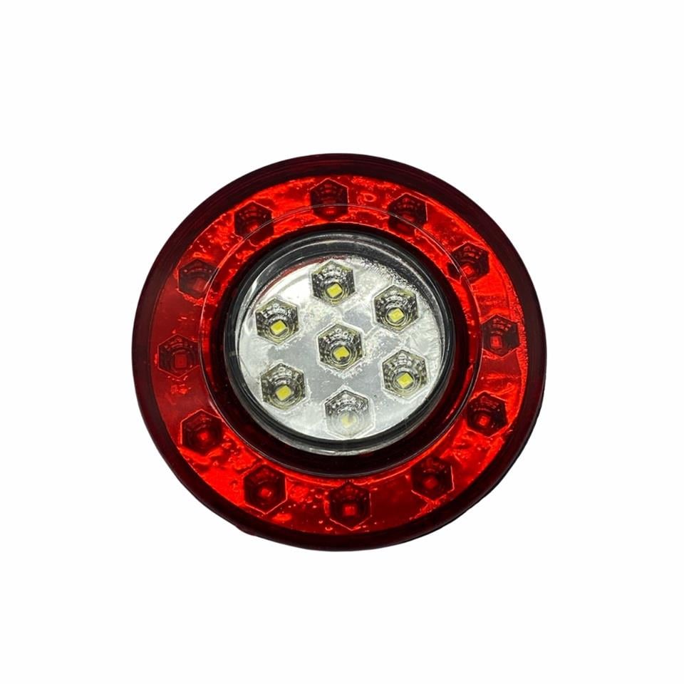 24V PARK/GERİ VİTES LAMBASI LED KIRMIZI/BEYAZ (17 LEDLİ) ISUZU TURKUAZ/NEOPLAN OTOBÜS (KOMPLE) 100MM