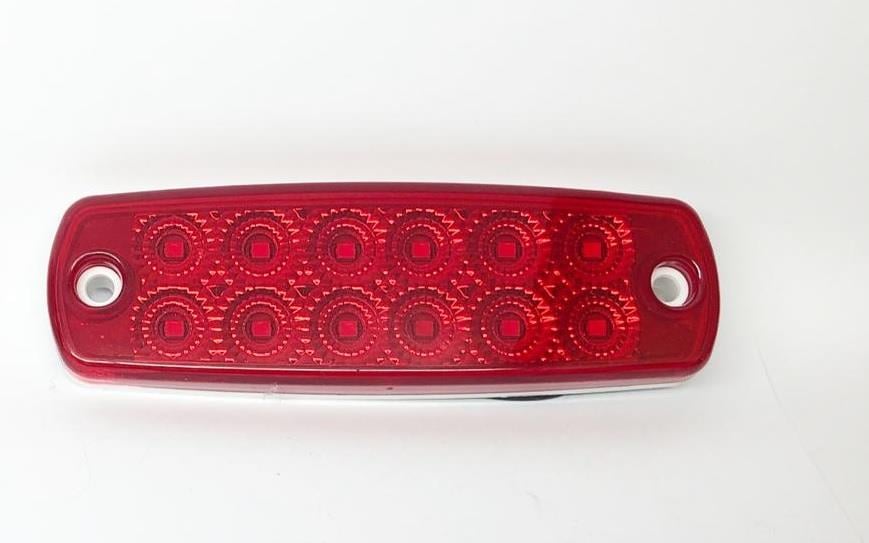 12V-24V İKAZ LAMBASI ÇAKARLI 12-LEDLİ KIRMIZI (125*43 MM) UNIVERSAL