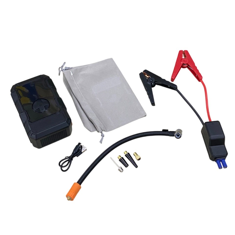 12V AKÜ TAKVİYE CİHAZI (500A) LASTİK ŞİŞİRME HAVA KOMPRESÖRÜ  (POWERBANK) (LED IŞIK)