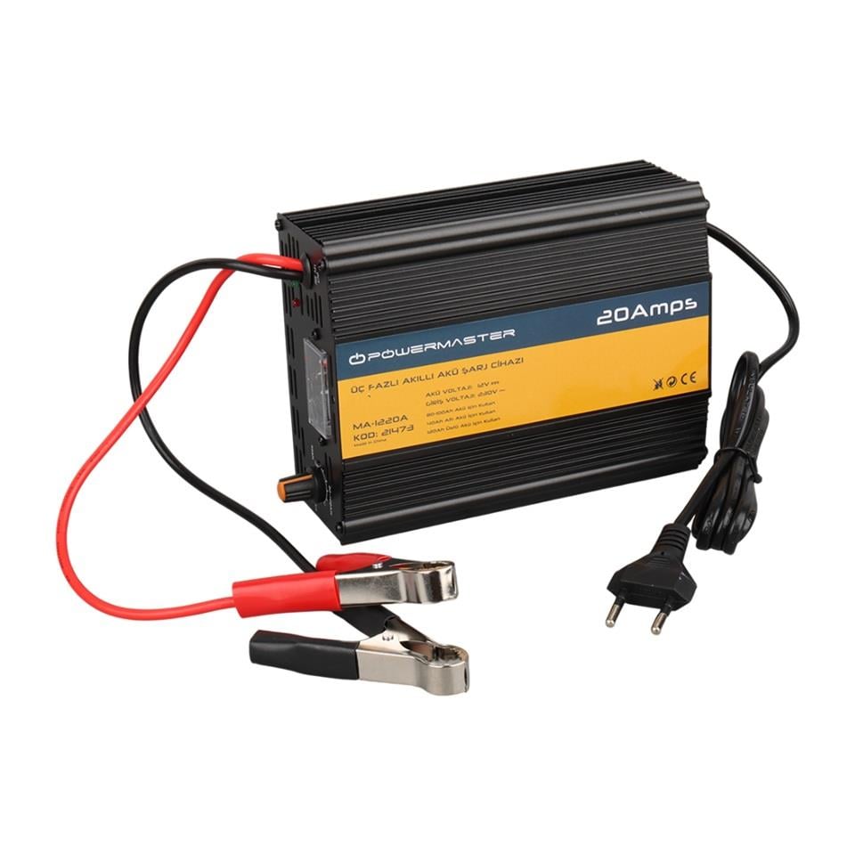 MA-1220A 12V ŞARJ REDRESÖRÜ (AKILLI AKÜ ŞARJ CİHAZI) (ANALOG AMPER GÖSTERGELİ-AYARLI) OTOMATİK 20 A
