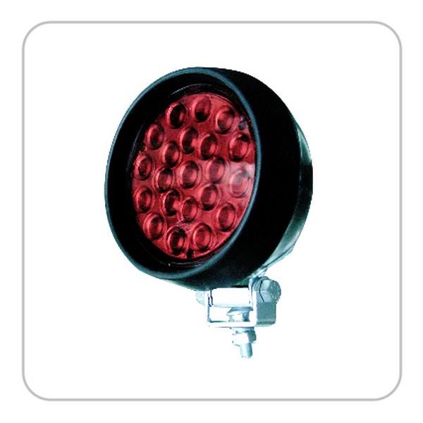 12V ARKA SİS LAMBASI YUVARLAK KIRMIZI (21 LEDLİ) (KAUÇUK) (118 MM)