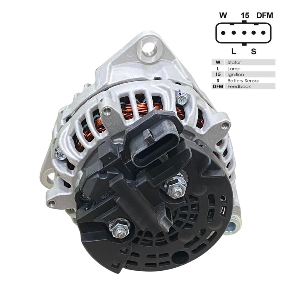 PLUSLINE 24V ALTERNATÖR DİNAMO 120 A (5 FİŞ SOKETLİ) (W-L-15-S-DFM) DAF-MAN TGA/TGL/TGM/TGS