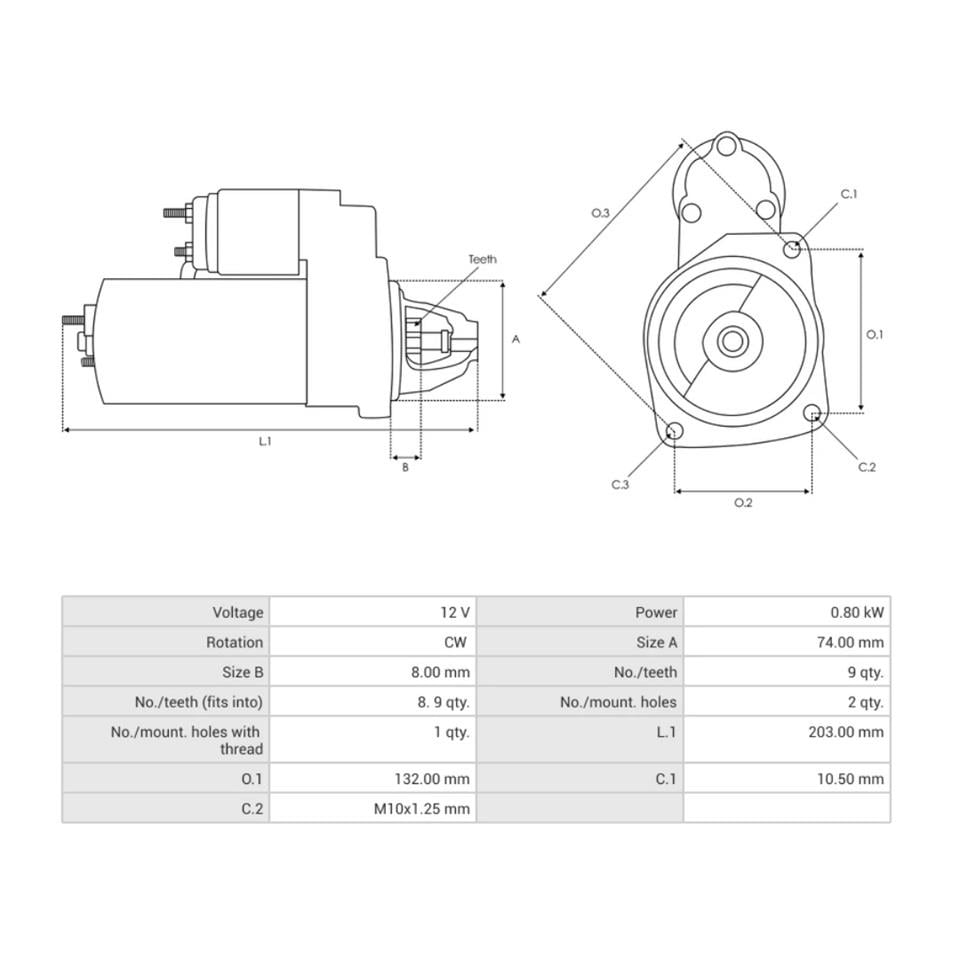 12V MARŞ MOTORU NIPPON DENSO TİPİ 9 DİŞ 0.8 KW CW TOYOTA COROLLA 1.6 1987-1997