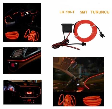 12V NEON IŞIKLI KABLO SARI TEK RÖLELİ (KABLOLU) (5 MT)