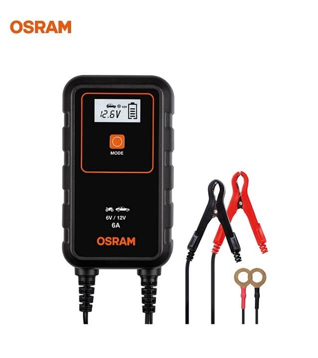 OSRAM 6V-12V ŞARJ REDRESÖRÜ (AKILLI AKÜ ŞARJ CİHAZI) OTOMATİK 6 A (6V-3 A / 12V-6 A) (+ AGM)