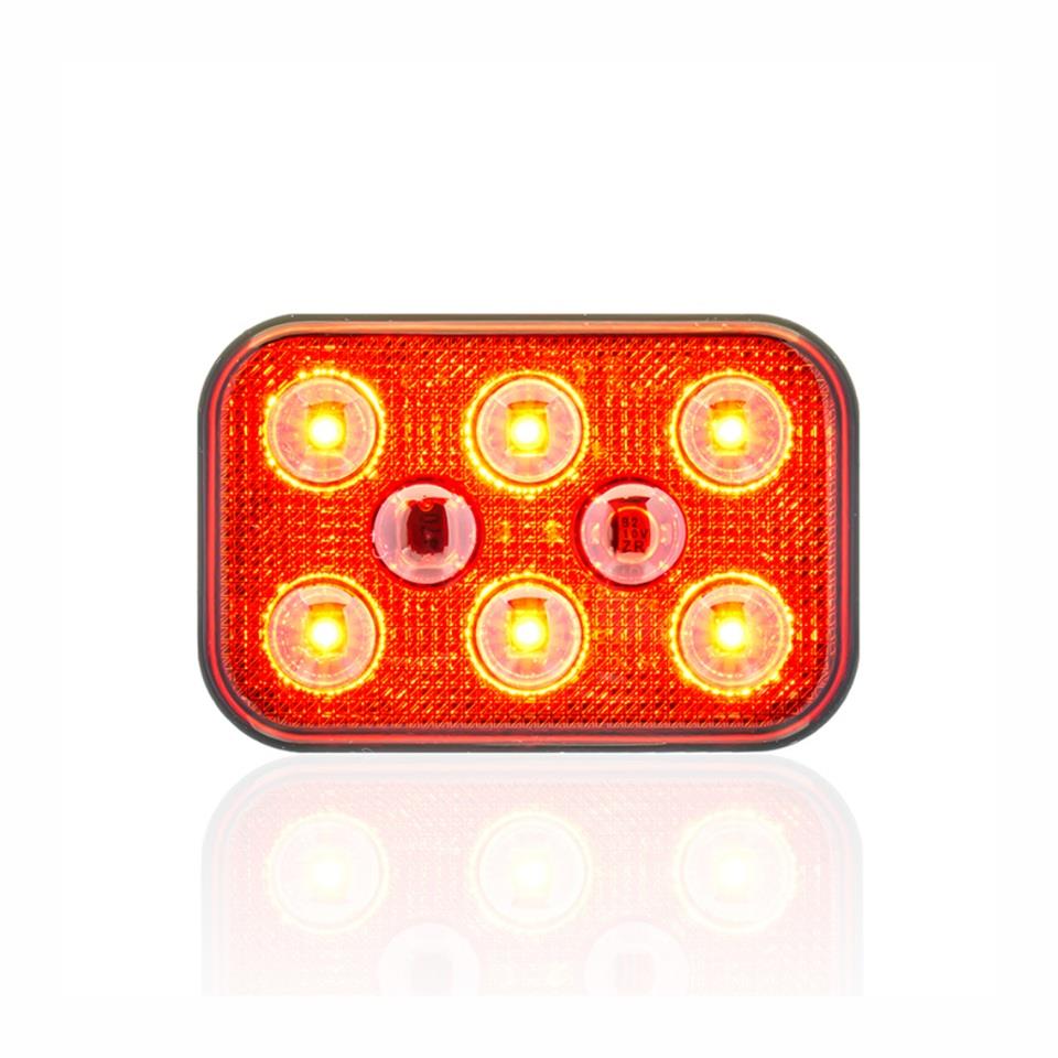 SANEL 10V-30V İKAZ LAMBASI ÇAKARLI 6-LEDLİ YAPIŞKANLI 3M BANTLI SU GEÇİRMEZ KIRMIZI (60*40 MM)
