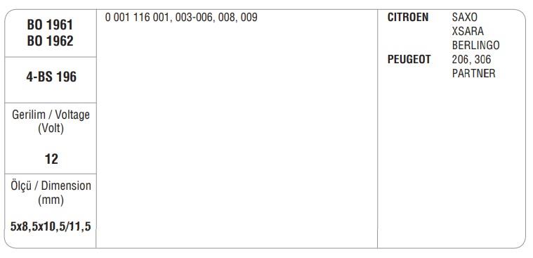 MARŞ KÖMÜRÜ BOSCH TİPİ YM (4 AD)