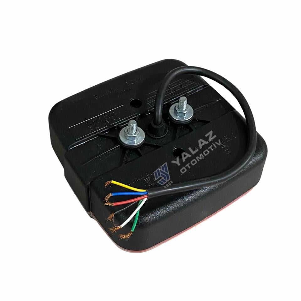 12V STOP LAMBASI KARE (NEON LEDLİ) (KAYAR SİNYALLİ) (4 FONKSİYONLU) (120*120 MM)