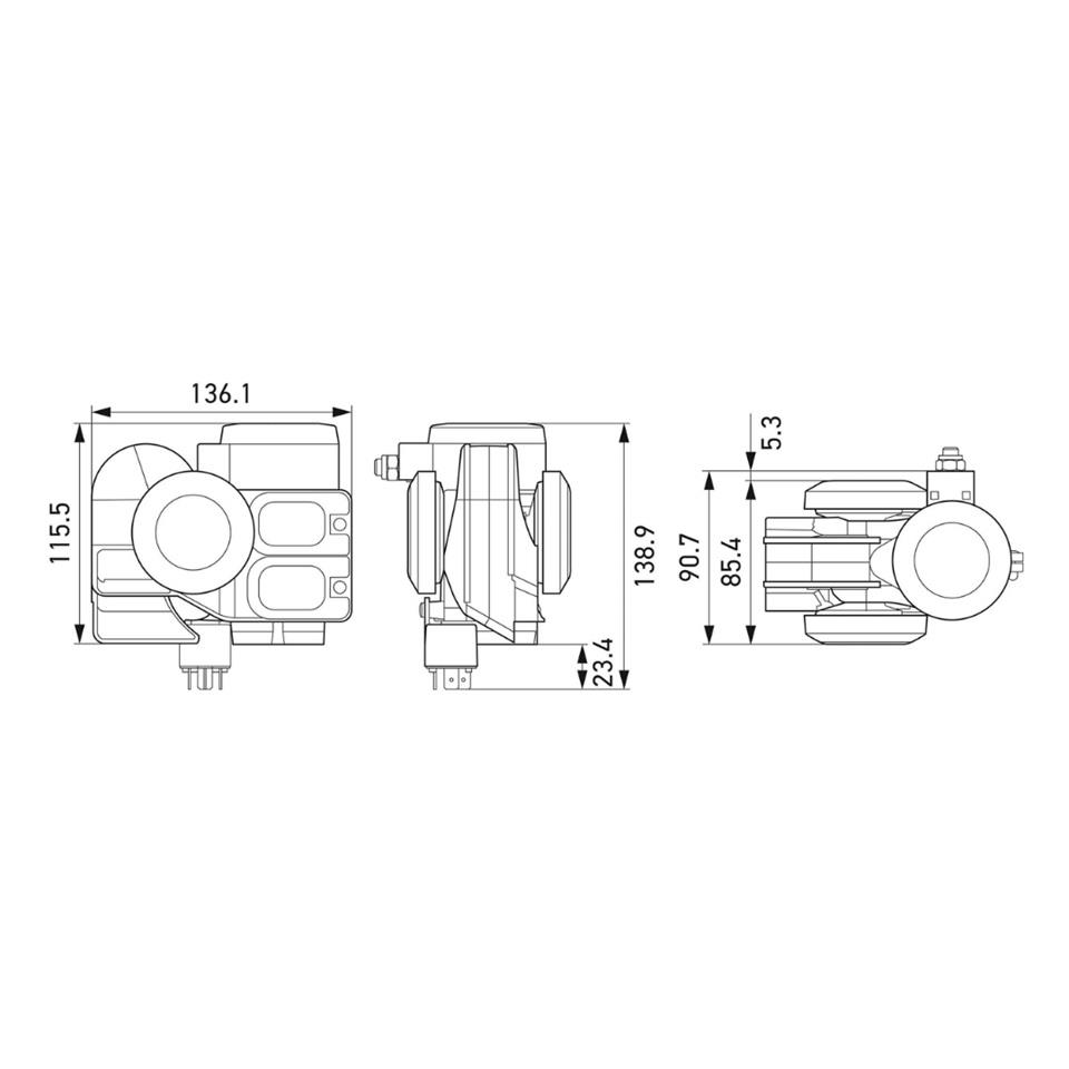 HELLA 12V KORNA PNÖMATİK F1 (FERRARI) (SİYAH) (RÖLELİ)