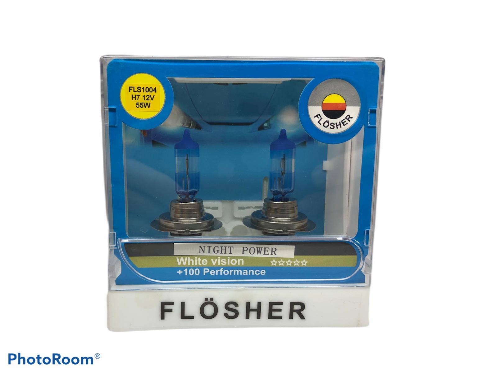 FLOSHER 12V H7 AMPUL 55W NIGHT POWER +%100 FAZLA IŞIK (2 AD)