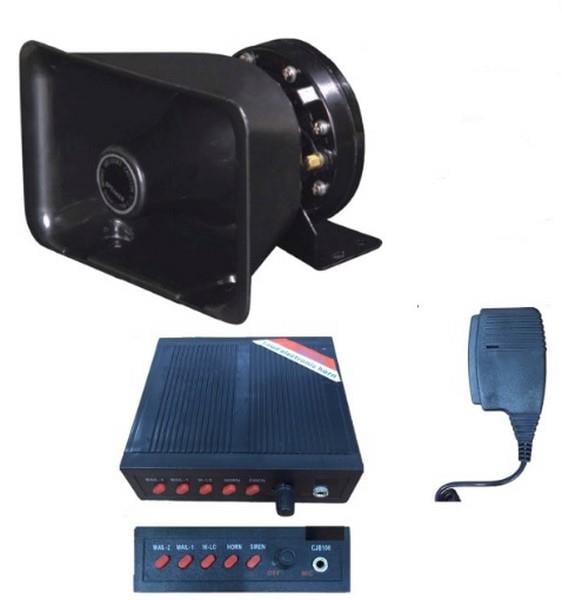 12V PROFESYONEL ELECTRONIC SİREN MEGAFONLU 5 SESLİ 100 W