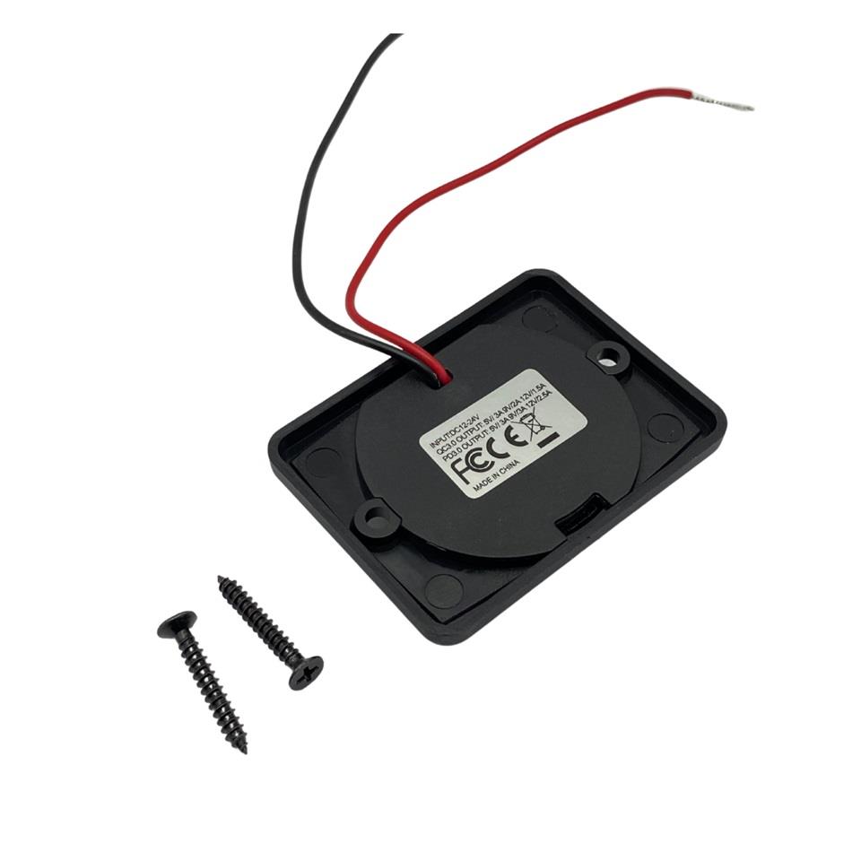 12V-24V TELEFON ŞARJ CİHAZI (USB+TYPE-C) (1A/2.1A) (KAPAKLI MARİN)