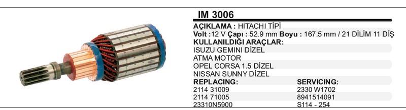 12V MARŞ KOLLEKTÖRÜ HITACHI TİPİ 11 DİŞ