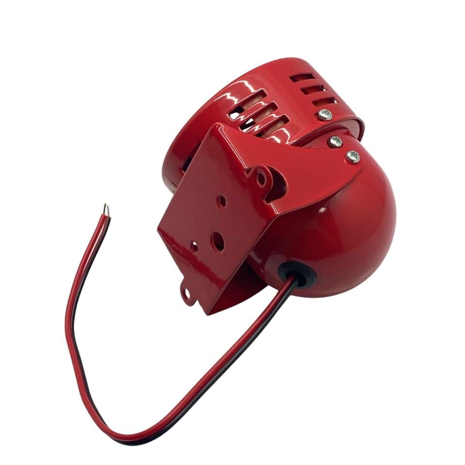 24V MOTORLU SİREN METAL MİNİ (KIRMIZI) (110-130 dB) (75 MM)